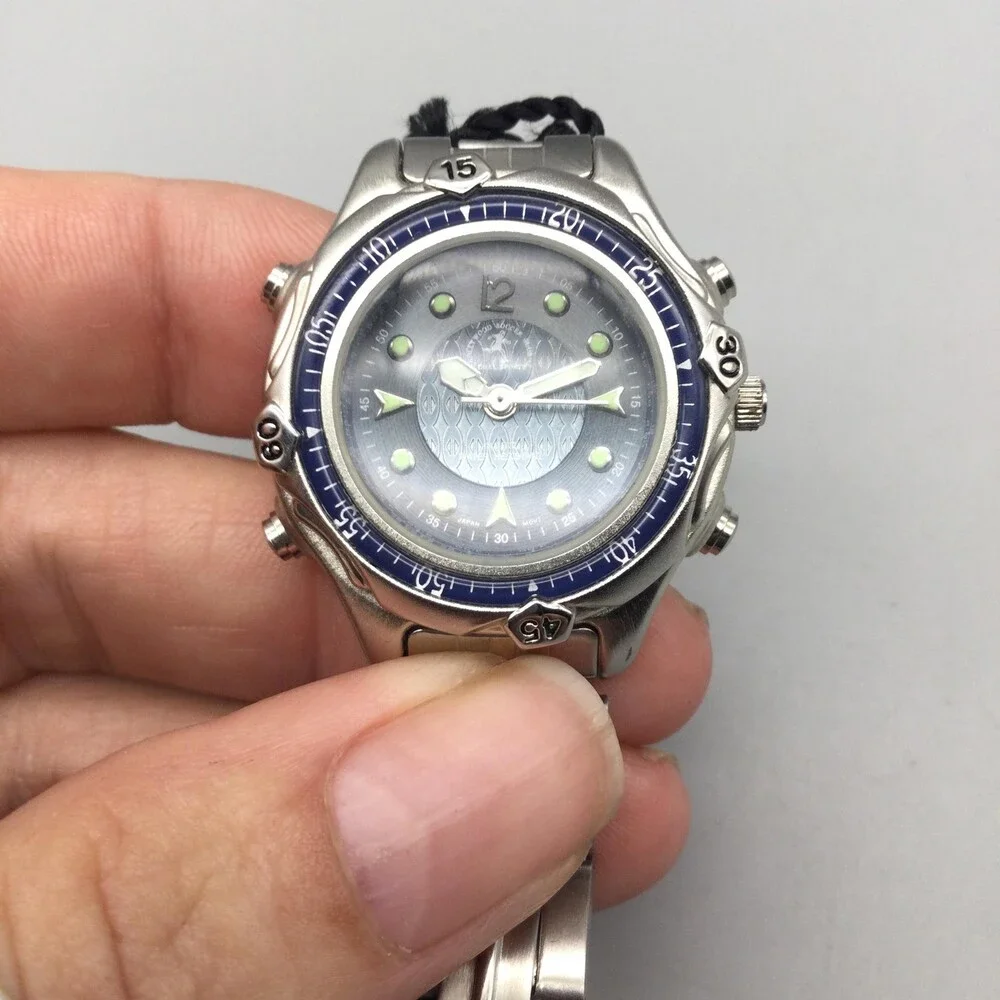 Hollywood Soccer Club Womens Watch 30mm Blue Dial Stainless New Battery 8